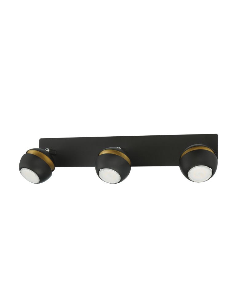 MDC Lampa sufitowa MIC R3 3xGU10 czarny mat, złoty 579069101