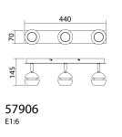 MDC Lampa sufitowa MIC R3 3xGU10 czarny mat, złoty 579069101