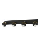 MDC Lampa sufitowa MIC R4 4xGU10 czarny mat, złoty 579079101