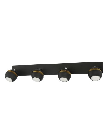 MDC Lampa sufitowa MIC R4 4xGU10 czarny mat, złoty 579079101