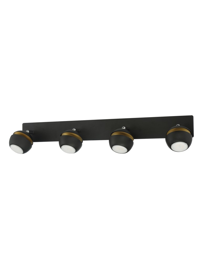 MDC Lampa sufitowa MIC R4 4xGU10 czarny mat, złoty 579079101