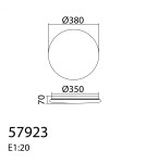 MDC Plafon EROS M Ø380 biały LED 48W CCT 3000K-6500K +pilot 579236802