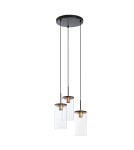 MDC Lampa wisząca 3L TRIEL czarny, mosiądz antyczny 3xE27 588349101