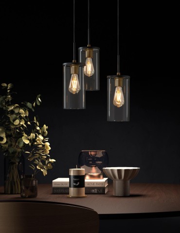 MDC Lampa wisząca 3L TRIEL czarny, mosiądz antyczny 3xE27 588349101 - product 2
