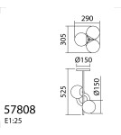 MDC Lampa wisząca RONDO czarny mat 3xE27 Ø15cm 578089101