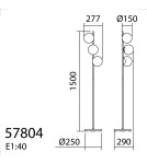 MDC Lampa podłogowa RONDO mosiądz mat 3xE27 15cm 578046101