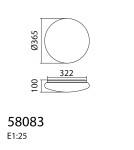 MDC Lampa sufitowa ZETA biały Ø36,5cm  3xE27 580836801