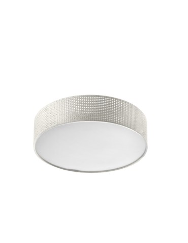 MDC Lampa sufitowa OLGA biały Ø40 3xE27 rattanowy 579995501