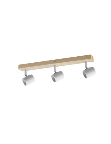 MDC Lampa sufitowa ETNIA R3 biały mat 3xE27, naturalne drewno sosnowe 450038101