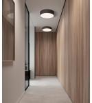 MDC Lampa sufitowa OLGA czarny ø40cm 3xE27 abażur z tkaniny 579999101