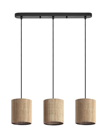 MDC Lampa wisząca RAIL czarny 3xE27 abażur z naturalnego bambusu 589135504
