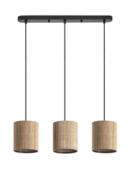 MDC Lampa wisząca RAIL czarny 3xE27 abażur z naturalnego bambusu 589135504