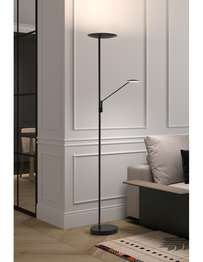 MDC Lampa podłogowa DAPHNE mosiądz antyczny LED 33W+8W CCT 2700-4000K 579914302