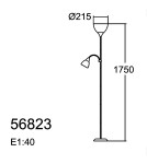 MDC Lampa podłogowa BOWL E27+E14 czarny 568239101