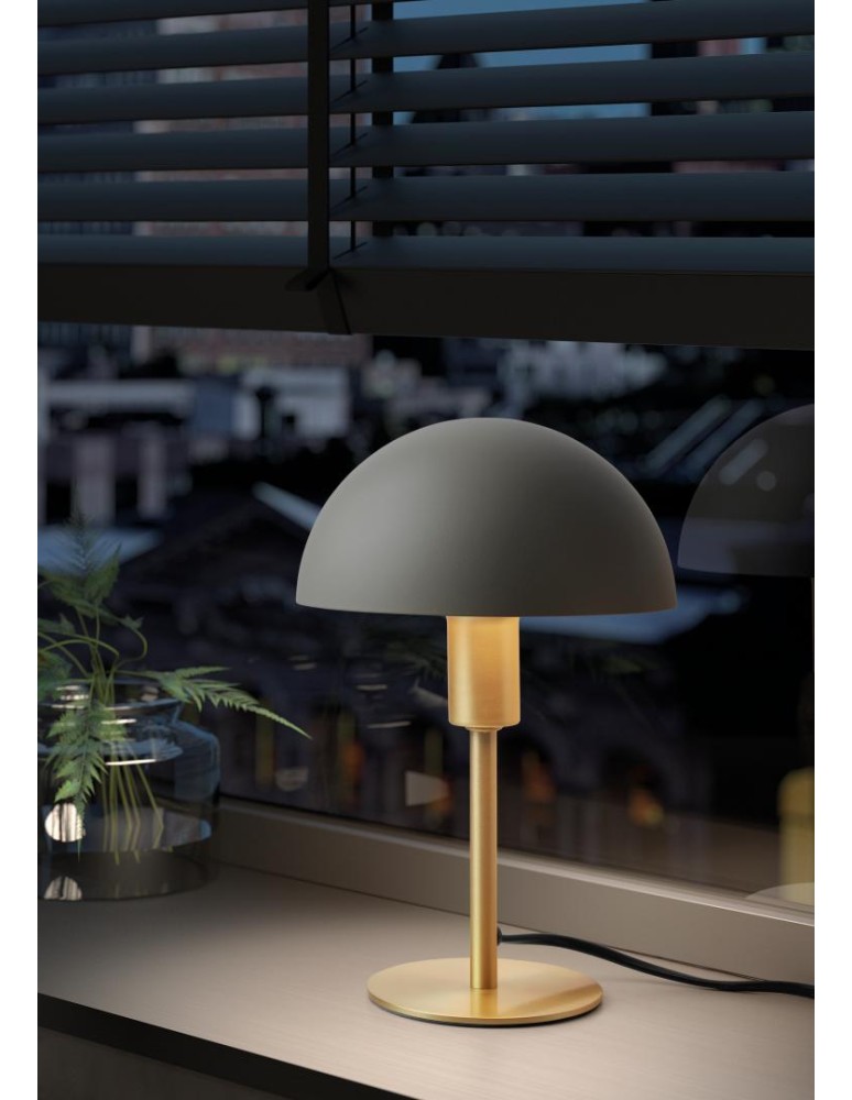 MDC Lampa stołowa POMA mosiądz mat, czarny klosz E14 589286201