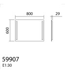 MDC Lustro łazienkowe REFLEX 80x60 28W CCT 3000-4000-5500K IP44 ściemnianie dotykowe, funkcja odparowania 599077005