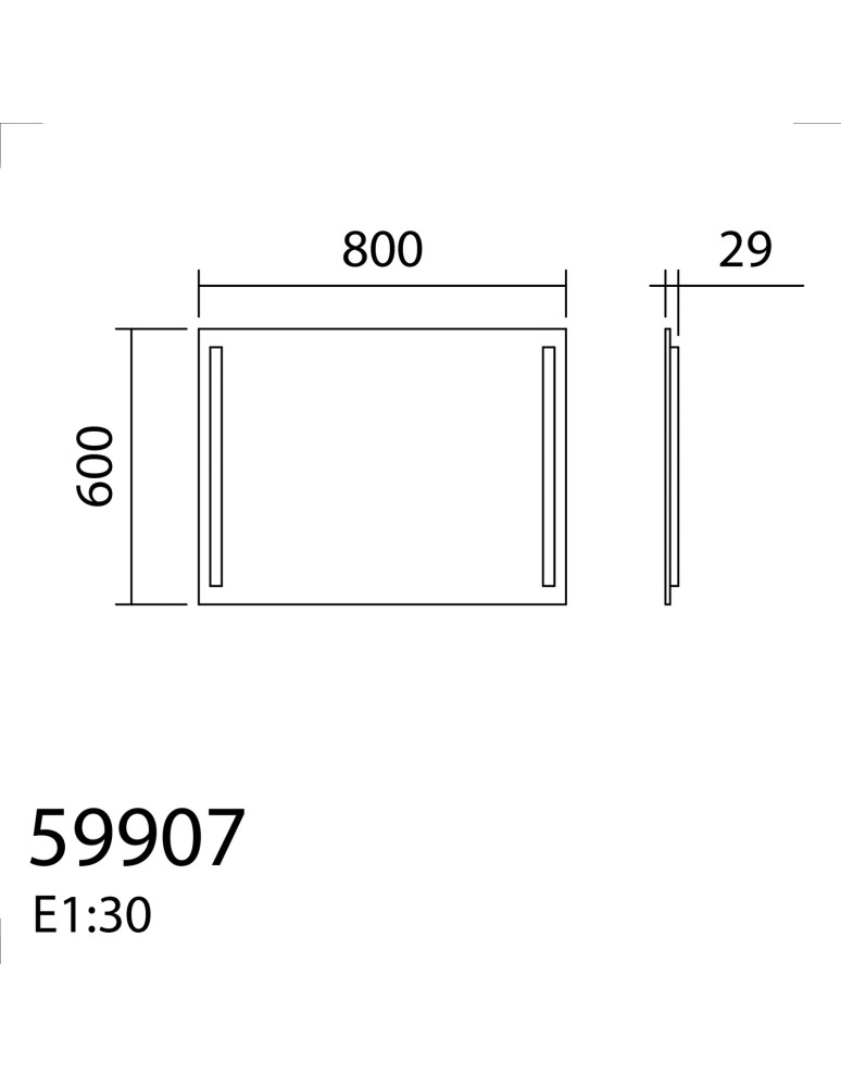 MDC Lustro łazienkowe REFLEX 80x60 28W CCT 3000-4000-5500K IP44 ściemnianie dotykowe, funkcja odparowania 599077005
