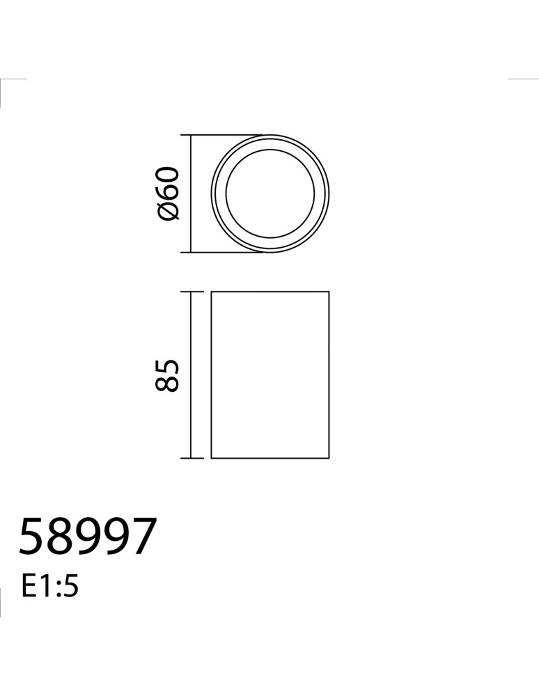 MDC Lampa sufitowa łazienkowa GALILEO S biały mat GU10 ø60x85mm IP44 589978303