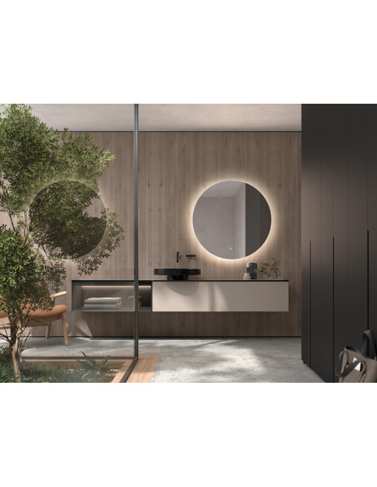 MDC Lustro łazienkowe LUNA Ø80 42W CCT 3000-4000-5500K światło odbite IP44 ściemnianie dotykowe, funkcja odparowania 599017