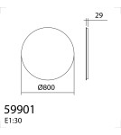 MDC Lustro łazienkowe LUNA Ø80 42W CCT 3000-4000-5500K światło odbite IP44 ściemnianie dotykowe, funkcja odparowania 599017