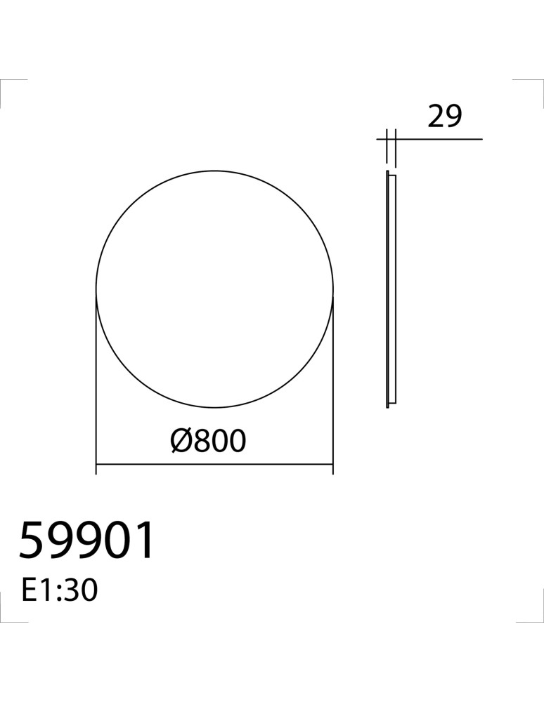 MDC Lustro łazienkowe LUNA Ø80 42W CCT 3000-4000-5500K światło odbite IP44 ściemnianie dotykowe, funkcja odparowania 599017