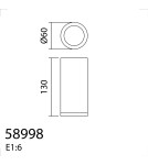 MDC Lampa sufitowa łazienkowa GALILEO L czarny mat GU10 ø60x130mm IP44 589989203