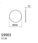 MDC Lustro łazienkowe COQUETTE Ø60 36,5W CCT 3000-4000-5000K IP44 ściemnianie dotykowe, funkcja odparowania 599037005