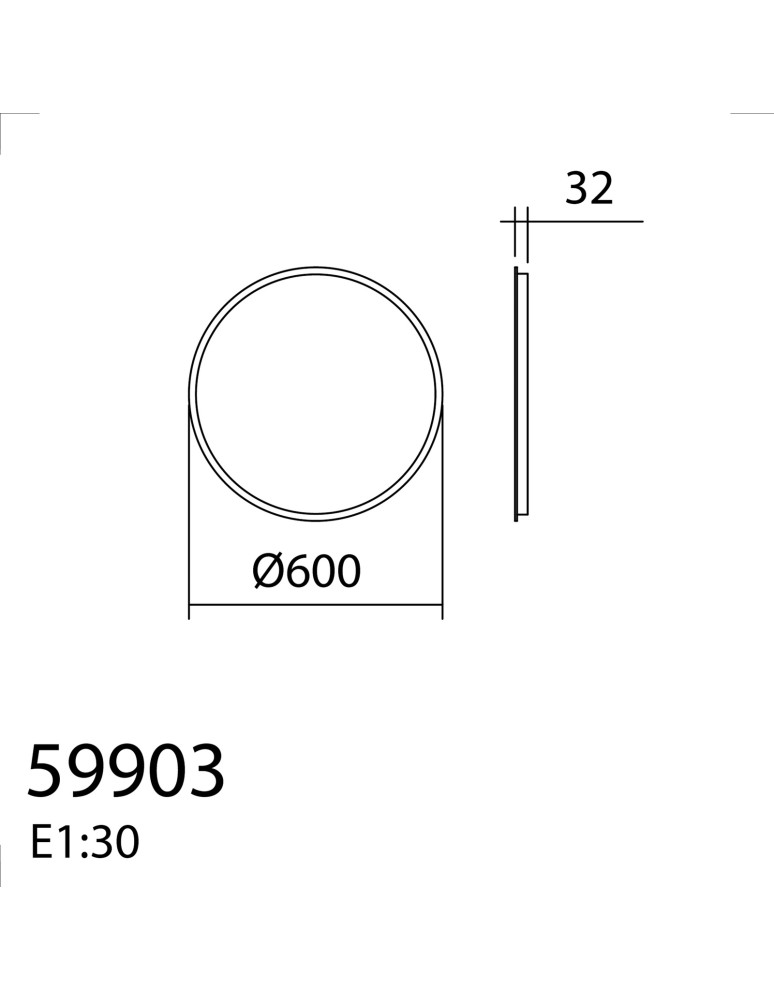 MDC Lustro łazienkowe COQUETTE Ø60 36,5W CCT 3000-4000-5000K IP44 ściemnianie dotykowe, funkcja odparowania 599037005