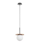 MDC Lampa wisząca łazienkowa FLOC drewno naturalne, czarny mat Ø17 E27 IP44 450329103
