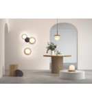 MDC Lampa wisząca łazienkowa FLOC drewno naturalne, czarny mat Ø17 E27 IP44 450329103