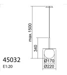 MDC Lampa wisząca łazienkowa FLOC drewno naturalne, czarny mat Ø17 E27 IP44 450329103