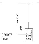 MDC Lampa wisząca łazienkowa FLOC czarny mat Ø17 E27 IP44 580679103