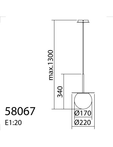 MDC Lampa wisząca łazienkowa FLOC czarny mat Ø17 E27 IP44 580679103 - product 2