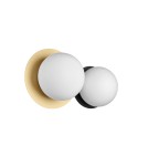MDC Lampa ścienna łazienkowa FLOC DUO Ø17 mosiądz mat Ø15 E27 czarny mat, IP44 580686103