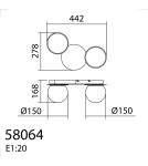 MDC Lampa ścienna łazienkowa FLOC DUO PLUS S Ø15 E27 mosiądz mat Ø15 E27 mosiądz mat+czarny mat IP44 580646103