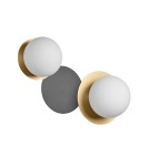 MDC Lampa ścienna łazienkowa FLOC DUO PLUS M Ø17 E27 mosiądz mat Ø15 E27 mosiądz mat+czarny mat IP44 580656103