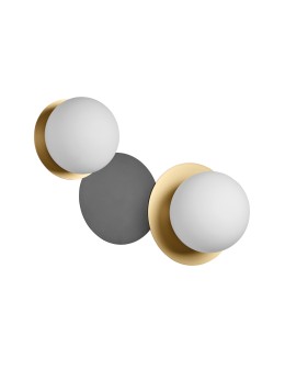 MDC Lampa ścienna łazienkowa FLOC DUO PLUS M Ø17 E27 mosiądz mat Ø15 E27 mosiądz mat+czarny mat IP44 580656103