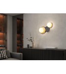 MDC Lampa ścienna łazienkowa FLOC DUO PLUS M Ø17 E27 mosiądz mat Ø15 E27 mosiądz mat+czarny mat IP44 580656103