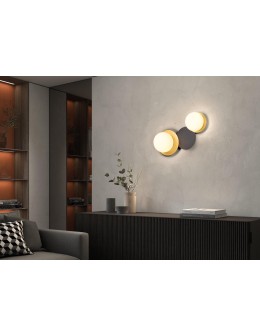 MDC Lampa ścienna łazienkowa FLOC DUO PLUS M Ø17 E27 mosiądz mat Ø15 E27 mosiądz mat+czarny mat IP44 580656103 - product 2
