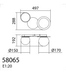 MDC Lampa ścienna łazienkowa FLOC DUO PLUS M Ø17 E27 mosiądz mat Ø15 E27 mosiądz mat+czarny mat IP44 580656103