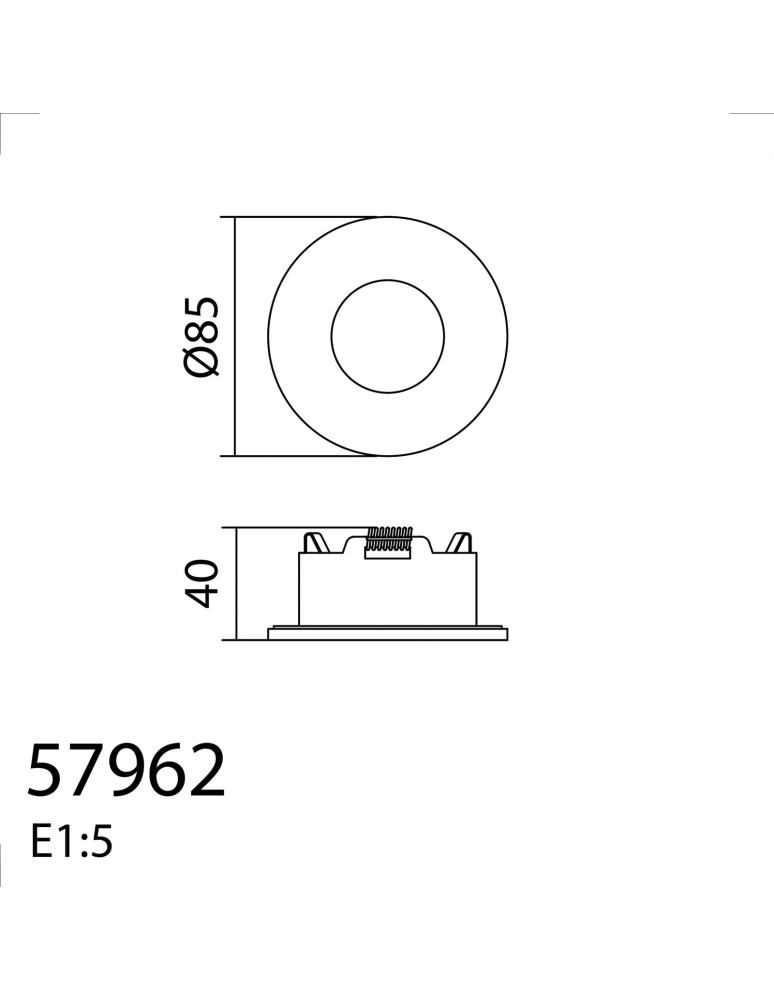 MDC Lampa podtynkowa łazienkowa NOBEL biały mat GU10 ø85mm IP65 579628303
