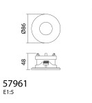 MDC Lampa podtynkowa łazienkowa DARBY czarny GU10 ø86mm IP65 579619103