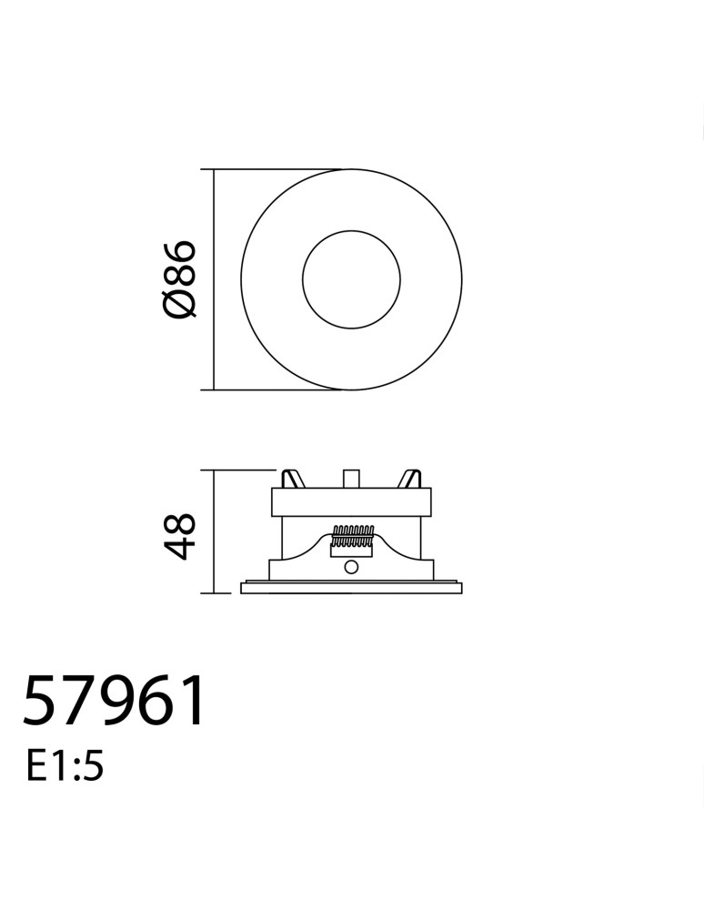 MDC Lampa podtynkowa łazienkowa DARBY czarny GU10 ø86mm IP65 579619103