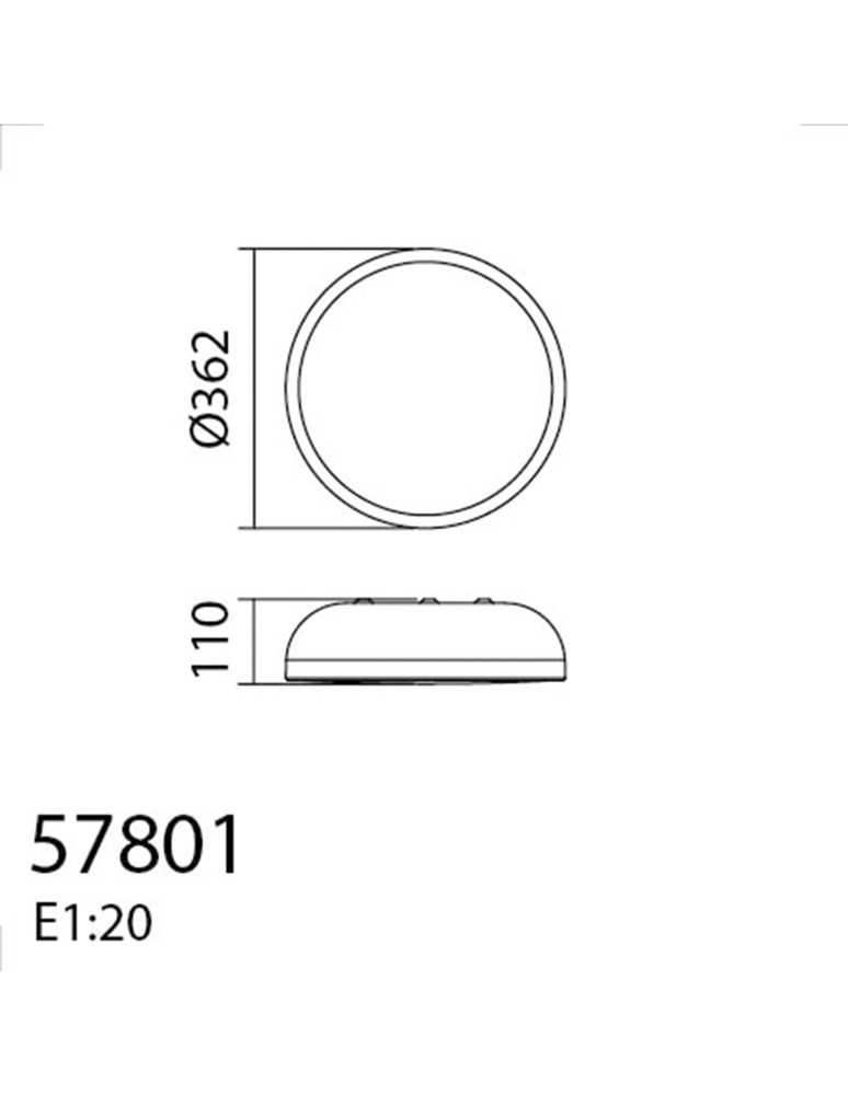 MDC Lampa sufitowa łazienkowa TOKIO naturalny LED 36W CCT 3000-3500-4000K IP44 578015503