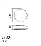 MDC Lampa sufitowa łazienkowa TOKIO czarny mat LED 36W CCT 3000-3500-4000K IP44 578019103