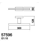 MDC Lampa łazienkowa TIWALL chrom LED 8W 300mm 4000K IP44 575963003