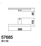 MDC Lampa łazienkowa TIWALL KIT (uchwyt lustro/ściana/szafka) chrom LED 8W 300mm 3000K IP44 576853009