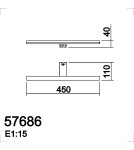 MDC Lampa łazienkowa TIWALL KIT (uchwyt lustro/ściana/szafka) chrom LED 12W 450mm 3000K IP44 576863009
