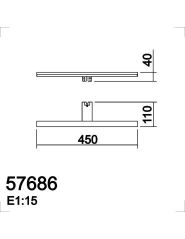 MDC Lampa łazienkowa TIWALL KIT (uchwyt lustro/ściana/szafka) chrom LED 12W 450mm 3000K IP44 576863009 - product 2