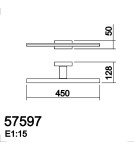 MDC Lampa łazienkowa TIWALL czarny mat LED 12W 450mm 3000K IP44 575979109